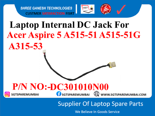 Laptop Internal DC Jack For Acer Aspire 5 A515-51 A515-51G A315-53 P/N NO:-DC301010N00