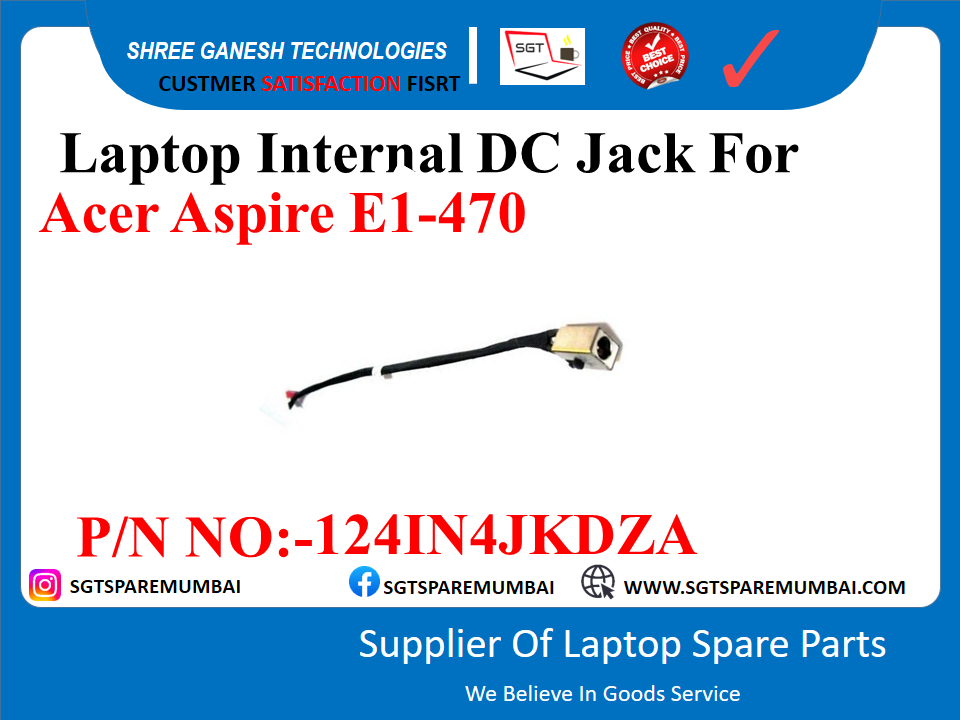 Laptop Internal DC Jack For Acer Aspire E1-470 P/N NO:-124IN4JKDZA