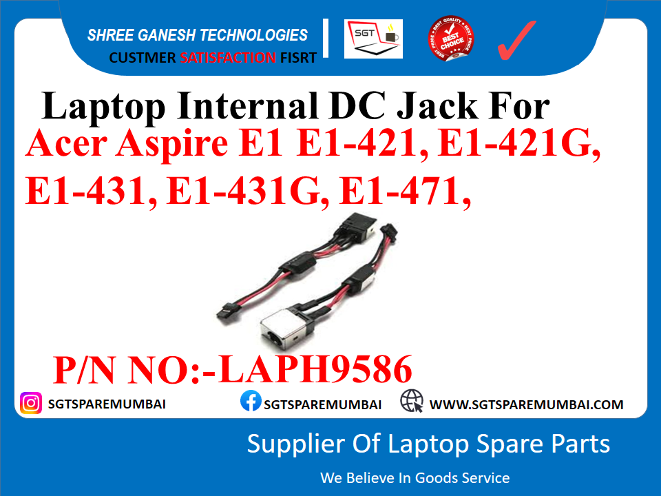 Laptop Internal DC Jack For Acer Aspire E1 E1-421, E1-421G, E1-431, E1-431G, E1-471, P/N NO:-LAPH9586