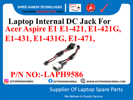 Laptop Internal DC Jack For Acer Aspire E1 E1-421, E1-421G, E1-431, E1-431G, E1-471, P/N NO:-LAPH9586