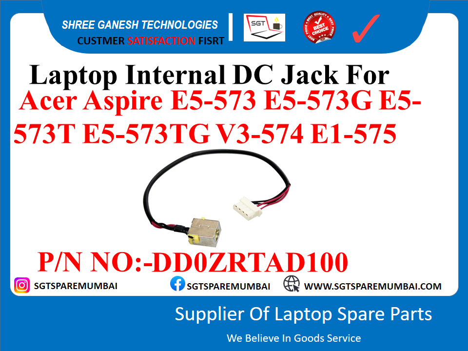 Laptop Internal DC Jack For Acer Aspire E5-573 E5-573G E5- 573T E5-573TG V3-574 E1-575 P/N NO:-DDOZRTAD100