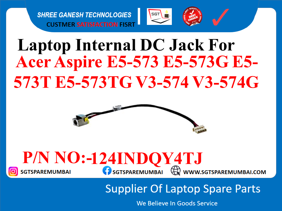 Laptop Internal DC Jack For Acer Aspire E5-573 B5-573G B5- 573T E5-573TG V3-574 V3-574G P/N NO:-124INDOY4TJ