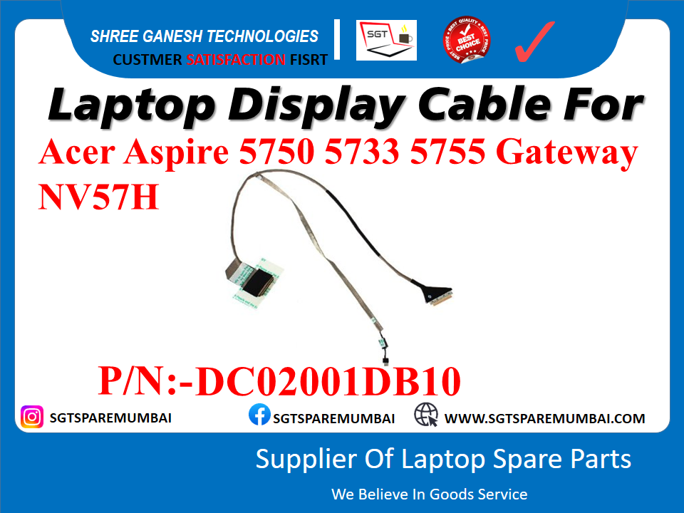 Laptop Display Cable For Acer Aspire 5750 5733 5755 Gateway NV57H P/N:-DC02001DB10