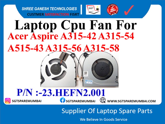 Laptop Cpu Fan For Acer Aspire A315-42 A315-54 A515-43 А315-56 А315-58 P/N :-23.HEFN2.001