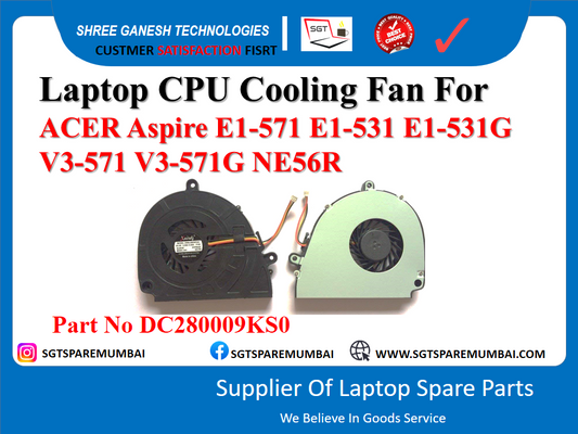 Laptop CPU Cooling Fan For ACER Aspire E1-571 E1-531 E1-531G V3-571 V3-571G NE56R Part No DC280009KS0