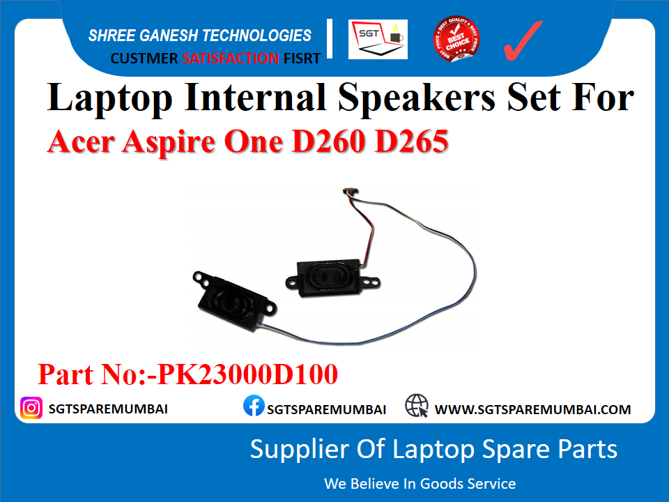 Laptop Internal Speakers Set For Acer Aspire One D260 D265 Part No:-PK23000D100