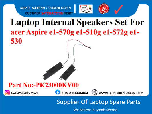 Laptop Internal Speakers Set For acer Aspire e1-570g e1-510g e1-572g e1- 530 Part No:-PK23000KV00