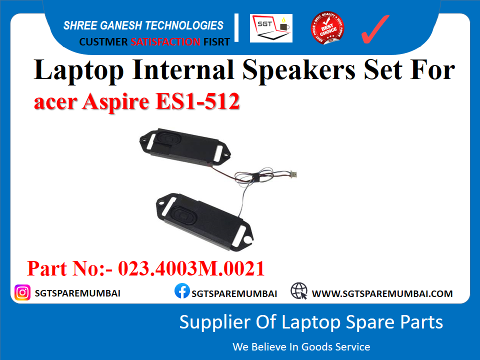 Laptop Internal Speakers Set For acer Aspire ES1-512 Part No:- 023.4003M.0021