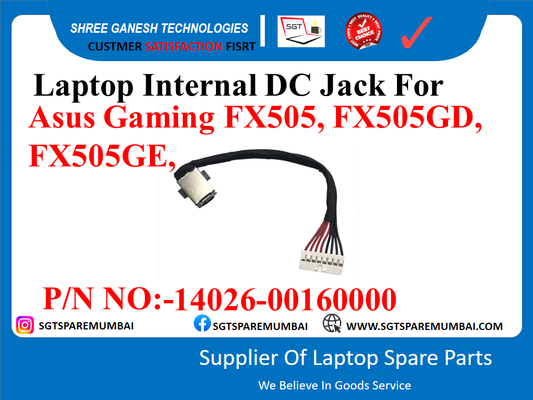 Laptop Internal De Jack For Asus Gaming FX505, FX505GD, FX505GE, P/N NO:-14026-00160000