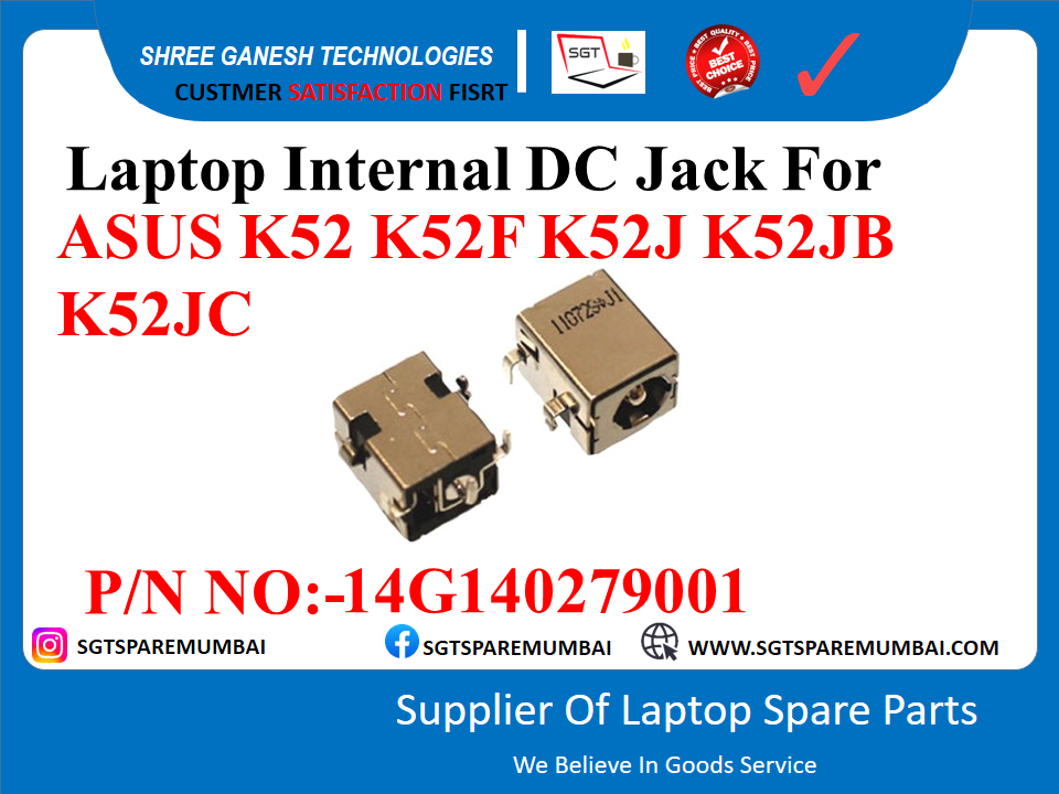 Laptop Internal DC Jack For ASUS K52 K52F K52J K52JB K52.JC P/N NO:-14G140279001