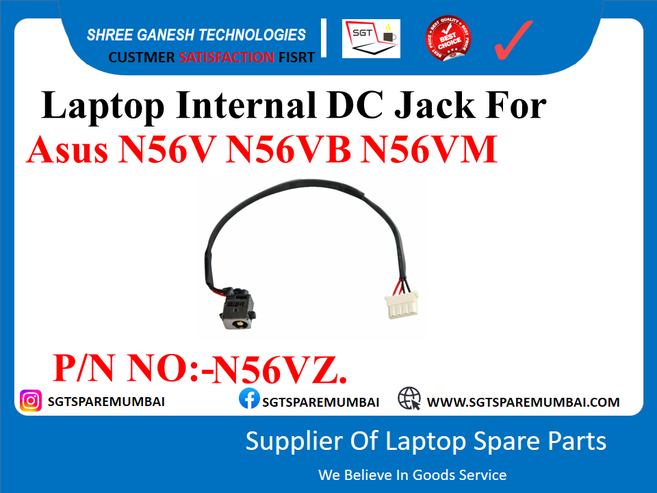 Laptop Internal DC Jack For Asus N56V N56VB N56VM P/N NO:-N56VZ.