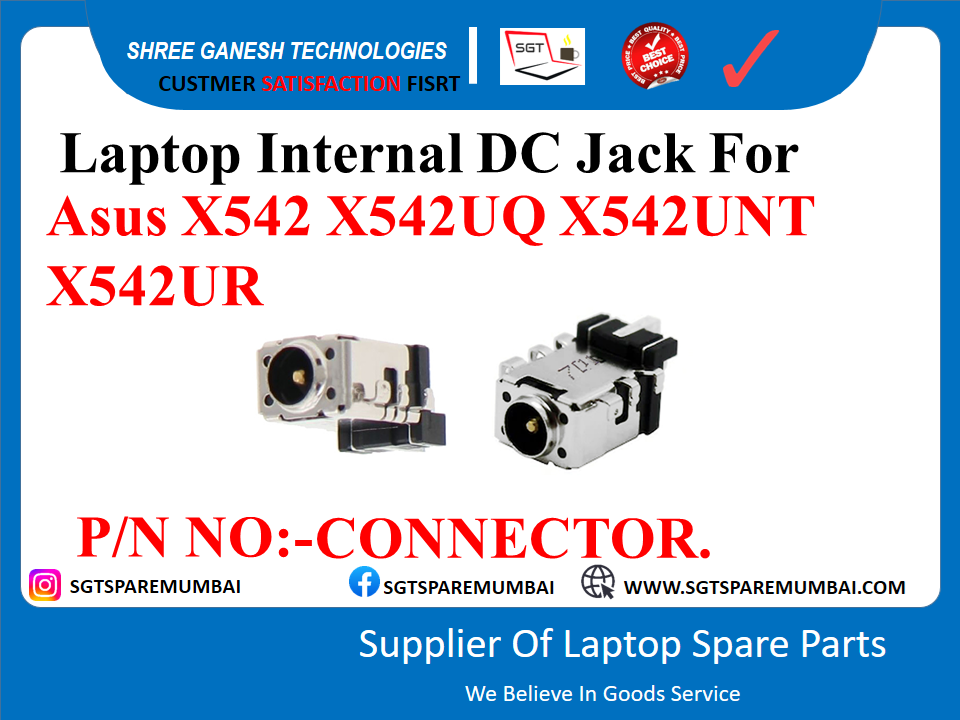 Laptop Internal DC Jack For Asus X542 X5420Q X542UNT X542UR P/N NO:-CONNECTOR.