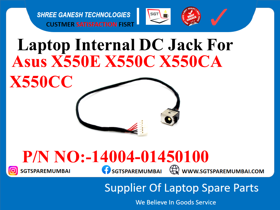 Laptop Internal DC Jack For Asus X550E X550C X550CA X550CC P/N NO:-14004-01450100