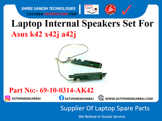 Laptop Internal Speakers Set For Asus k42 x42j a42j Part No:- 69-10-0314-AK42