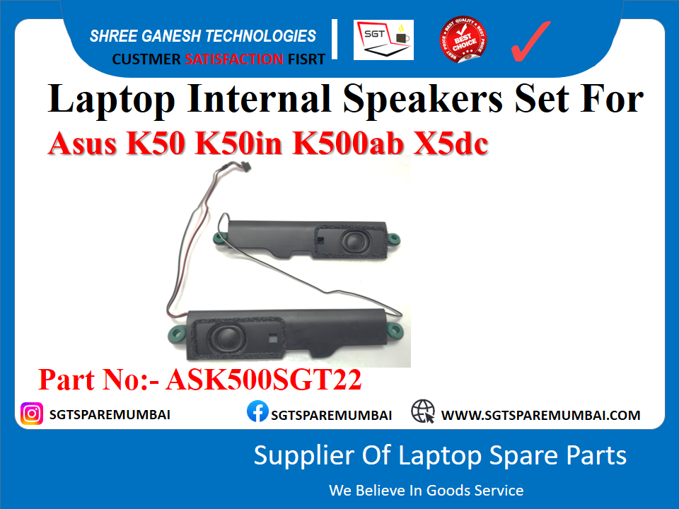 Laptop Internal Speakers Set For Asus K50 K50in K500ab X5dc Part No:- ASK500SGT22