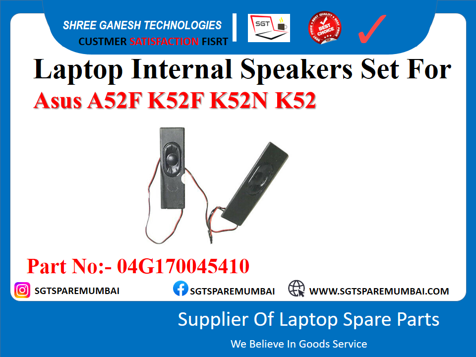 Laptop Internal Speakers Set For Asus A52F K52F K52N K52 Part No:- 04G170045410