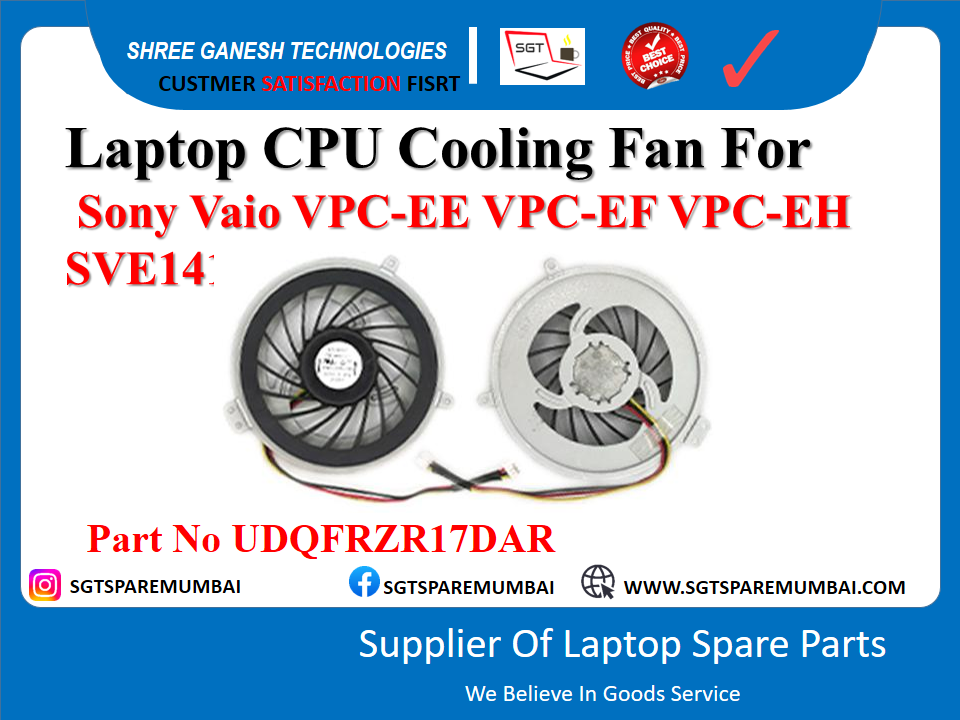 Laptop CPU Cooling Fan For Sony Vaio VPC-EE VPC-EF VPC-EH SVE14: Part No UDQFRZR17DAR