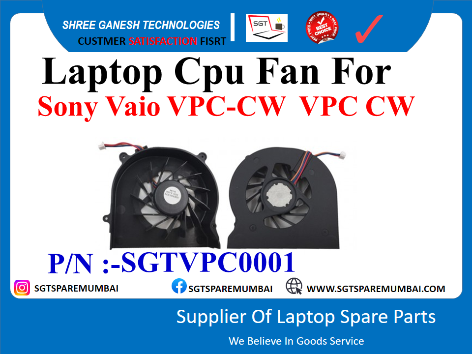 Laptop Cpu Fan For Sony Vaio VPC-CW VPC CW P/N :-SGTVPC0001