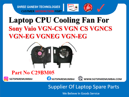 Laptop CPU Cooling Fan For Sony Vaio VGN-CS VGN CS VGNCS VGN-EG VGNEG VGN-EG Part No C29BM05