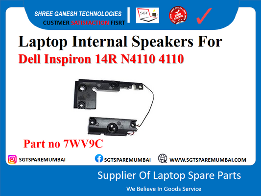 Laptop Internal Speakers For Dell Inspiron 14R N4110 4110 Part no 7WV9C