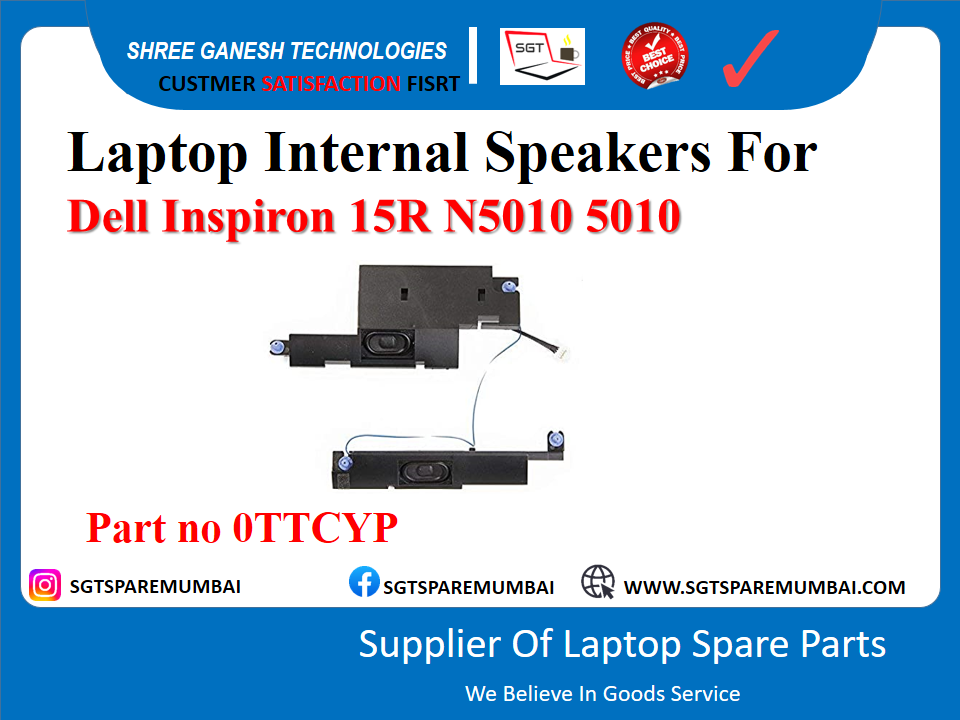 Laptop Internal Speakers For Dell Inspiron 15R N5010 5010 Part no 0TTCYP