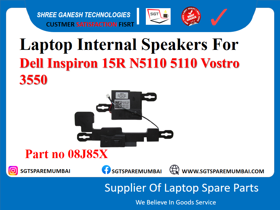 Laptop Internal Speakers For Dell Inspiron 15R N5110 5110 Vostro 3550 Part no 08J85X