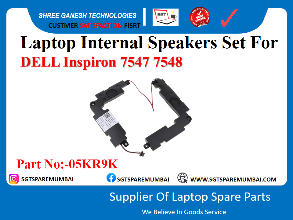 Laptop Internal Speakers Set For DELL Inspiron 7547 7548 Part No:-05KR9K