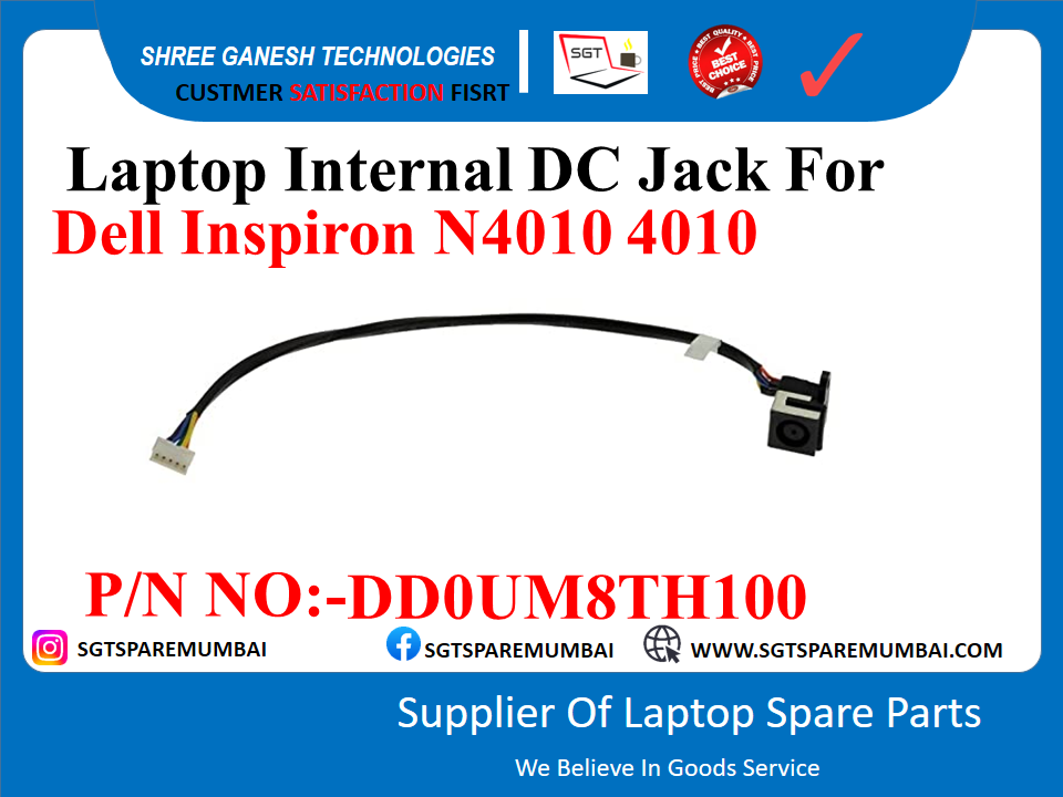 Laptop Internal DC Jack For Dell Inspiron N4010 4010 P/N NO:-DDOUM8TH100