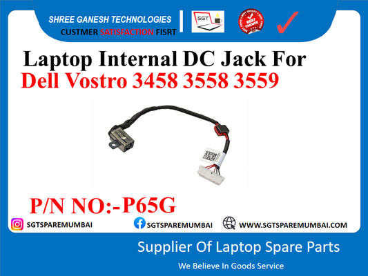 Laptop Internal DC Jack For Dell Vostro 3458 3558 3559 P/N NO: - P65G