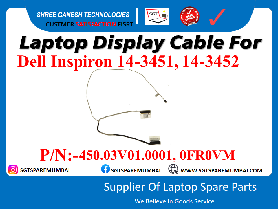 Dell Inspiron 14-3451, 14-3452 के लिए लैपटॉप डिस्प्ले केबल P/N: -450.03V01.0001, 0FROVM