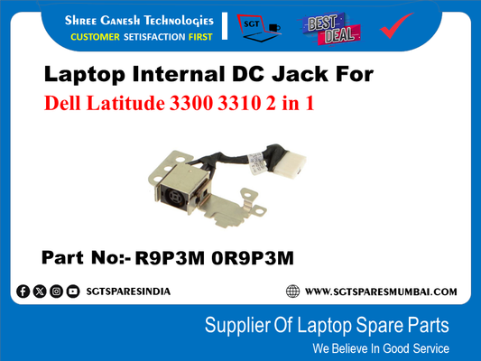 Laptop Internal DC Jack For Dell Latitude 3300 3310 2 in 1 Part No:- R9P3M 0R9P3M