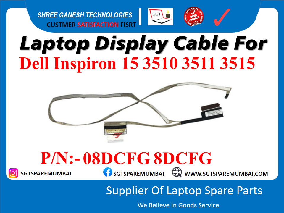 Laptop Display Cable For Dell Inspiron 15 3510 3511 3515 P/N:- 08DCFG 8DCFG