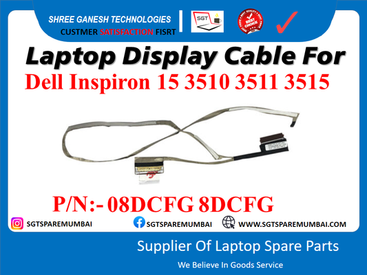 Laptop Display Cable For Dell Inspiron 15 3510 3511 3515 P/N:- 08DCFG 8DCFG