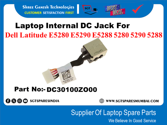 Laptop Internal DC Jack For Dell Latitude E5280 E5290 E5288 5280 5290 5288 Part No:- DC301002000