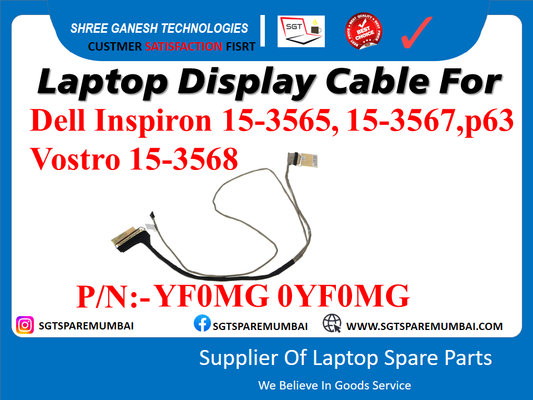 Laptop Display Cable For Dell Inspiron 15-3565, 15-3567,63 Vostro 15-3568 P/N: - YFOMG OYFOMG