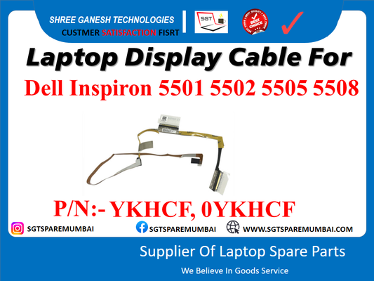 Laptop Display Cable For Dell Inspiron 5501 5502 5505 5508 P/N:- YKHCF, OYKHCF