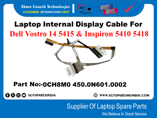 Laptop Internal Display Cable For Dell Vostro 14 5415 & Inspiron 5410 5418 Part No:-OCH8MO 450.0N601.0002