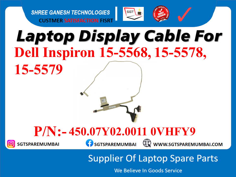 Laptop Display Cable For Dell Inspiron 15-5568, 15-5578, 15-5579 P/N:- 450.07Y02.0011 0VHFY9