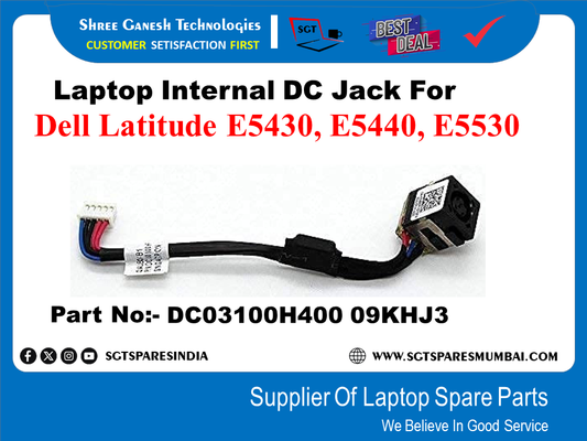 Laptop Internal DC Jack For Dell Latitude E5430, E5440, E5530 Part No:- DC03100H400 09KHJ3