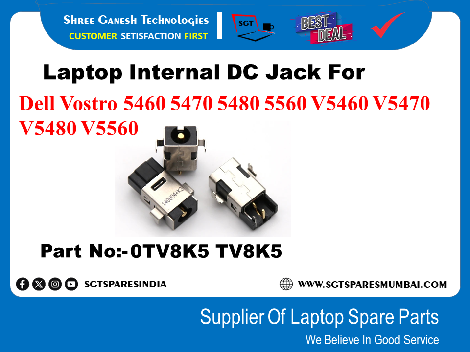 Laptop Internal DC Jack For Dell Vostro 5460 5470 5480 5560 V5460 V5470 V5480 V5560 Part No:-0TV8K5 TV8K5