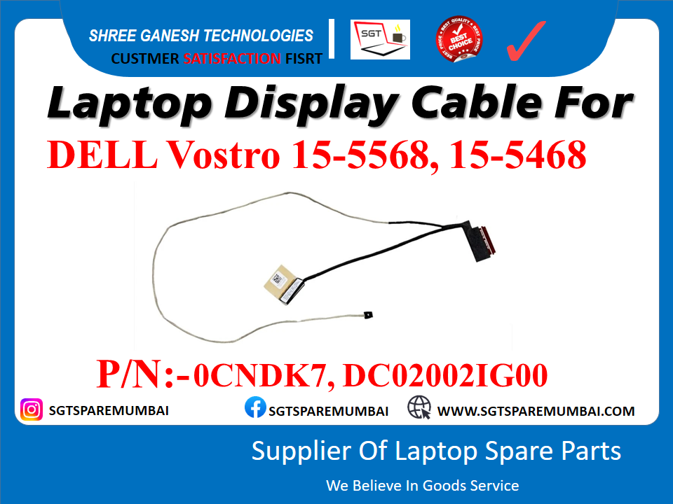 Laptop Display Cable For DELL Vostro 15-5568, 15-5468 P/N:-0CNDK7, DC020021G00