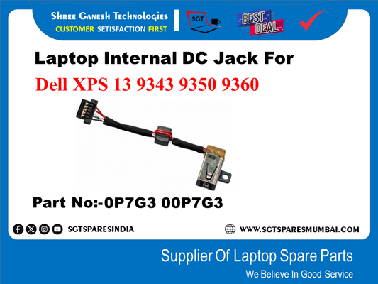 Laptop Internal DC Jack For Dell XPS 13 9343 9350 9360 Part No:-0P7G3 00P7G3