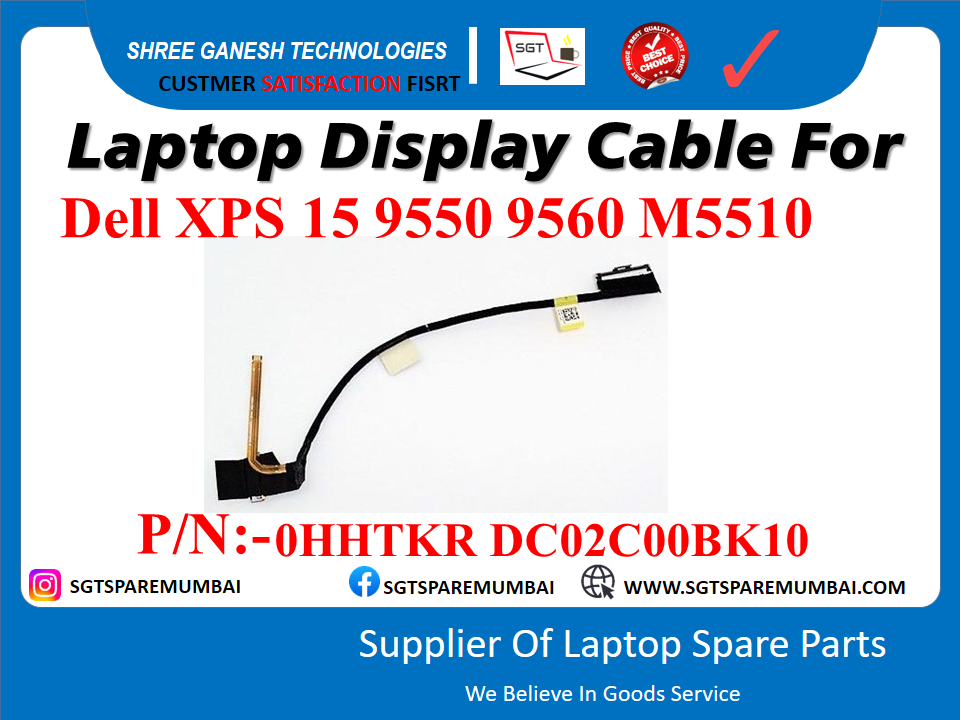 Laptop Display Cable For Dell XPS 15 9550 9560 M5510 P/N:-OHHTKR DC02C00BK10