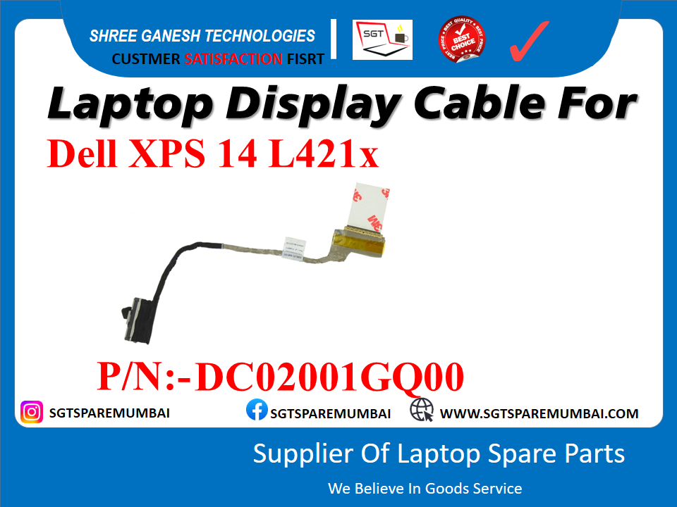 Laptop Display Cable For Dell XPS 14 L421x P/N:- DC02001GQ00