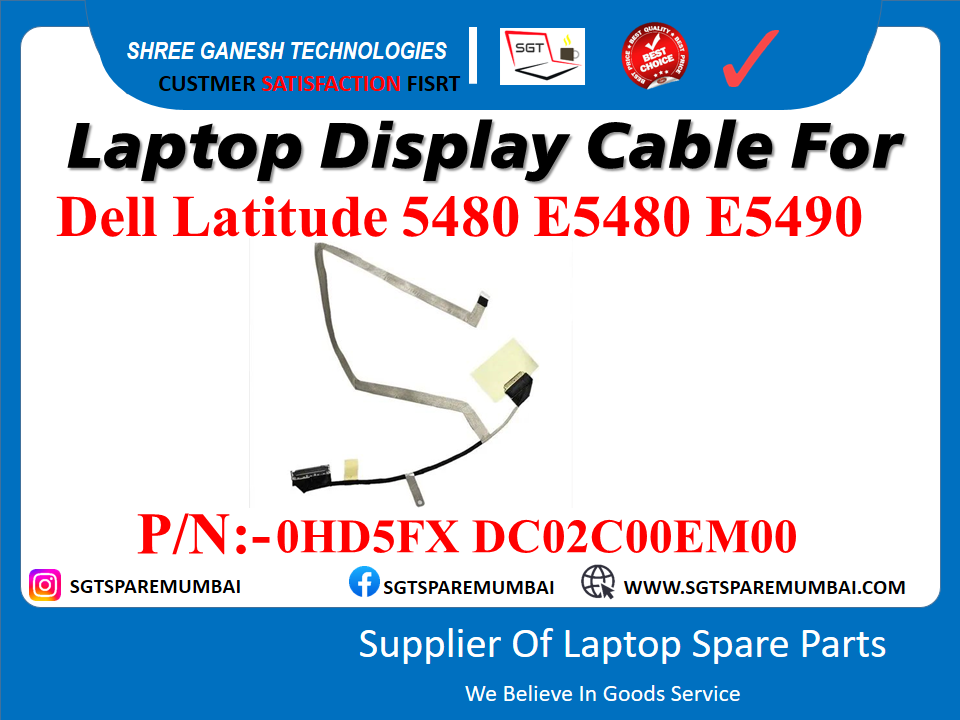 Laptop Display Cable For Dell Latitude 5480 E5480 E5490 P/N:-OHDFX DC02C00EM00