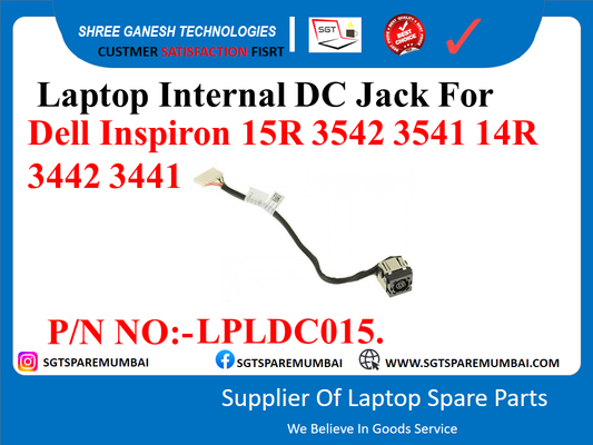 Laptop Internal DC Jack For Dell Inspiron 15R 3542 3541 14R 3442 3441 P/N NO:-LPLDC015.