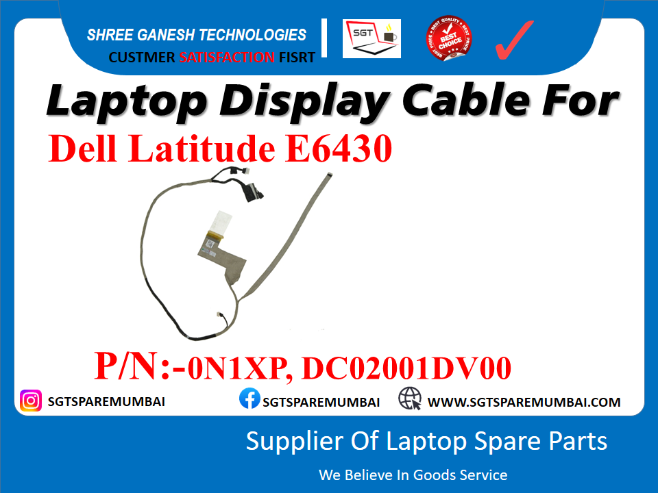 Laptop Display Cable For Dell Latitude E6430 P/N:-0N1XP, DC02001DV00