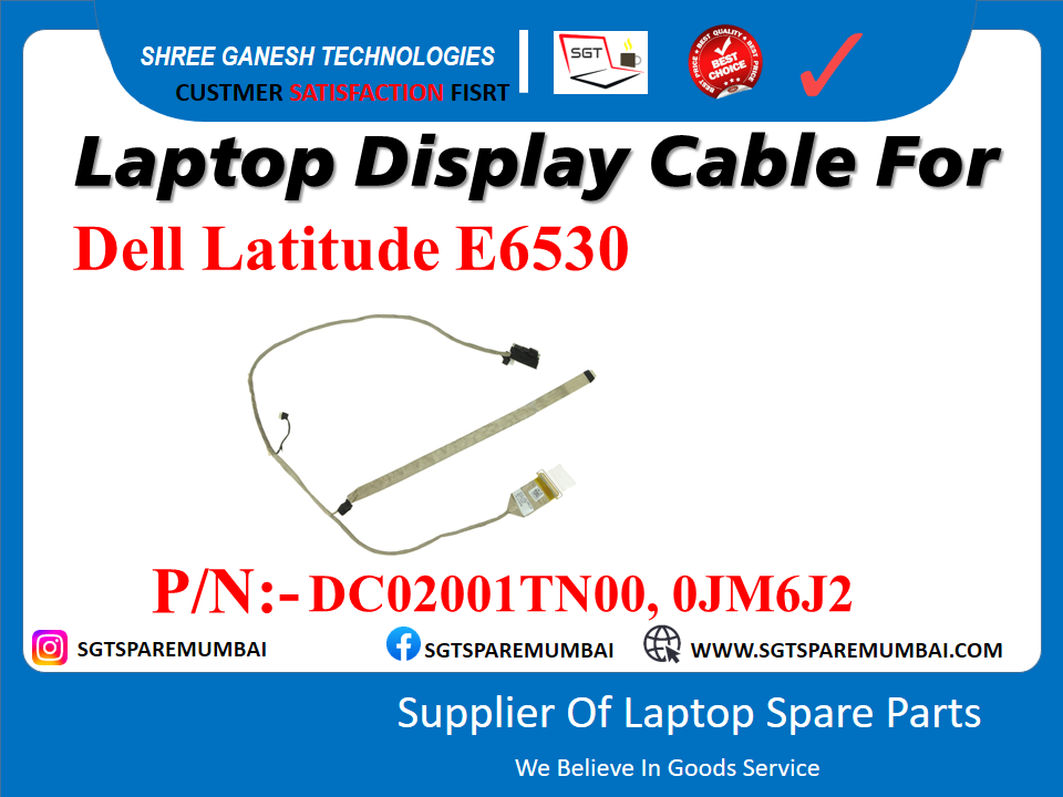 Laptop Display Cable For Dell Latitude E6530 P/N: - DC02001TN00, 0JM6J2