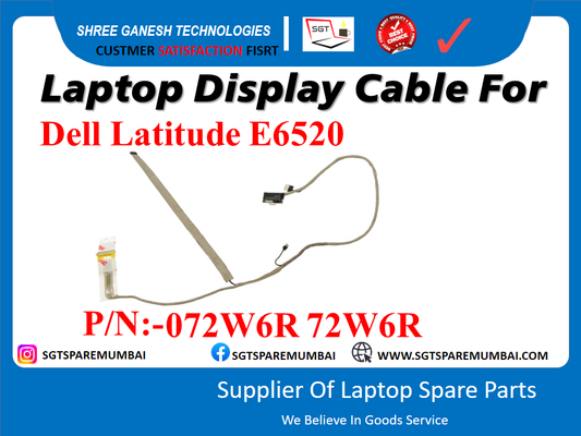 Laptop Display Cable For Dell Latitude E6520 P/N:-072 W6R 72W6R