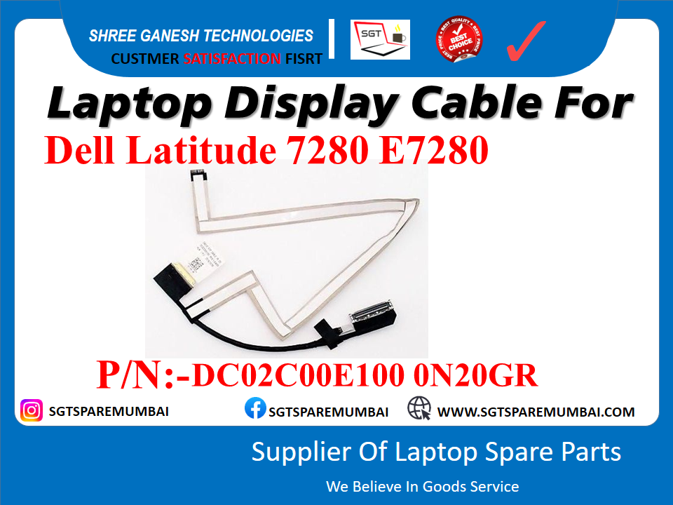 Laptop Display Cable For Dell Latitude 7280 E7280 P/N:-DC02C00E100 0N20GR